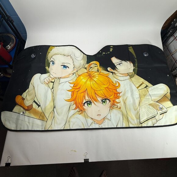 Anime Emma Norman Ray Car Sunshade UV Foldable Shield The Promised Neverland - Picture 1 of 8
